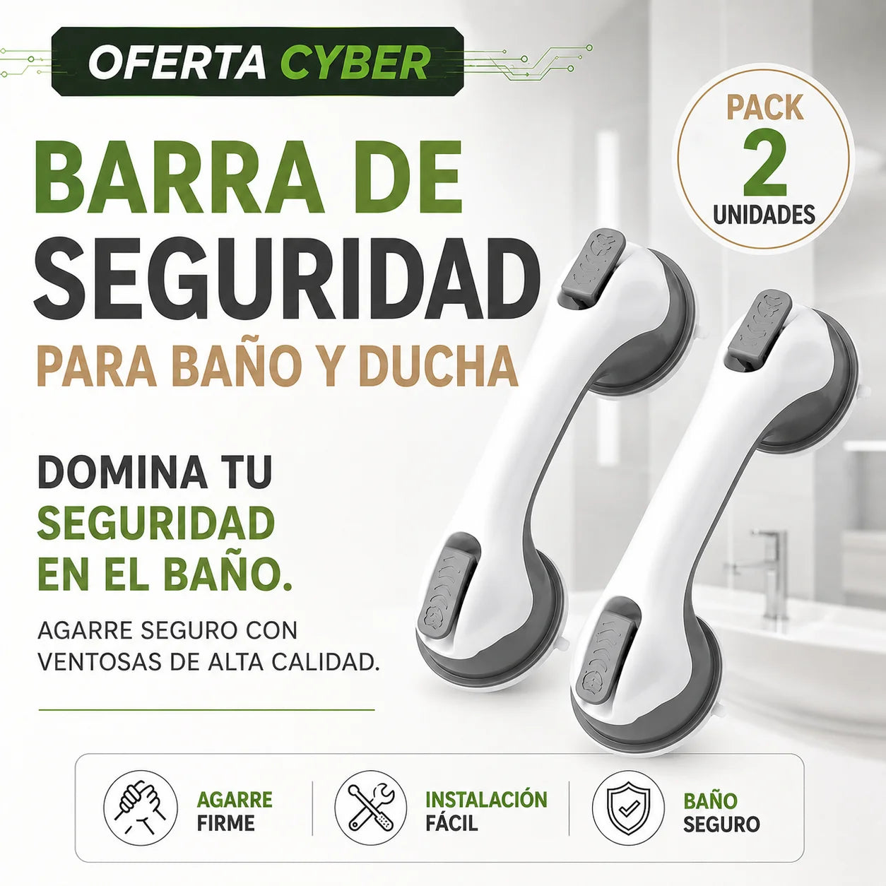 Pack 2 barras de seguridad anti caída